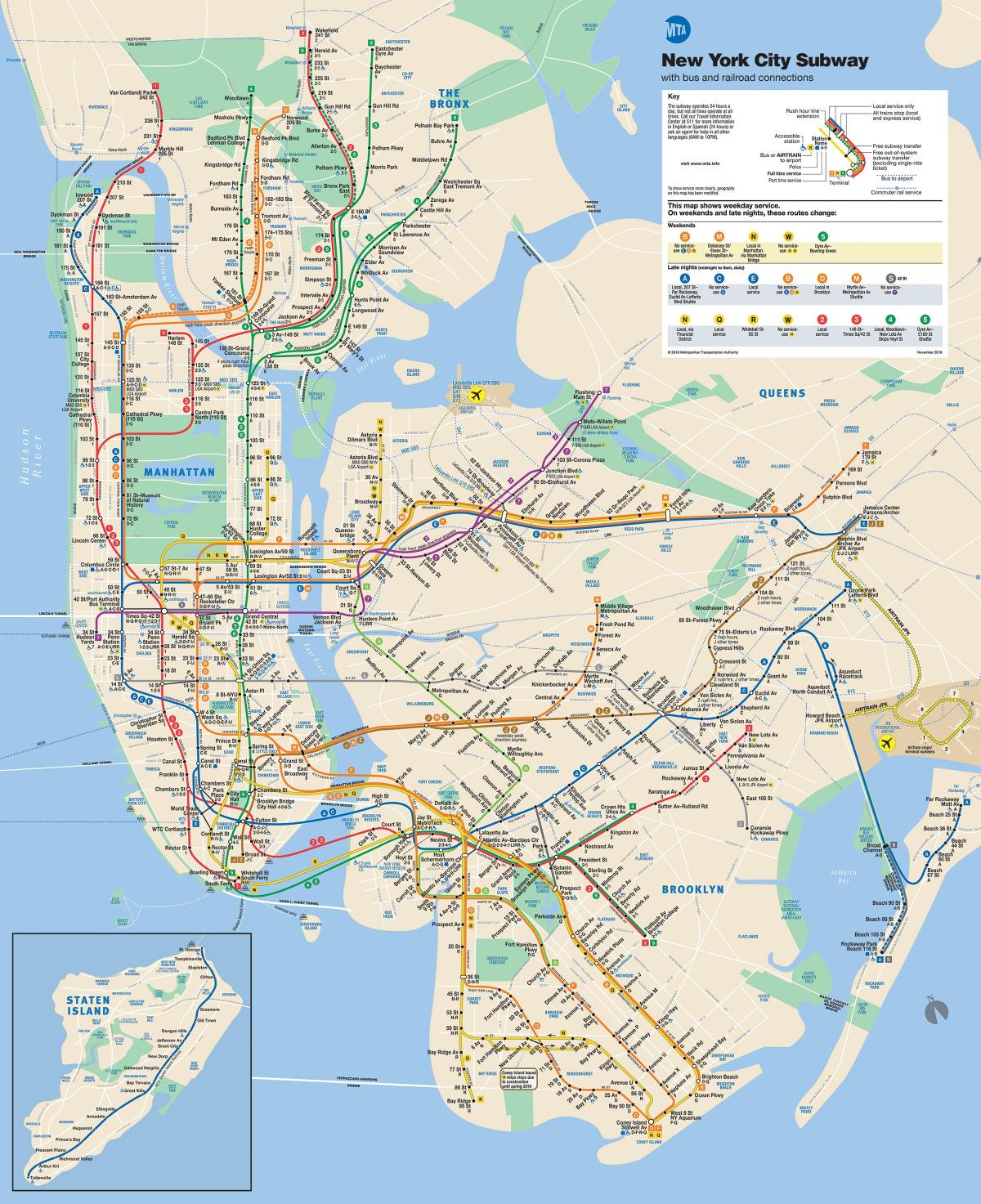 NYC subway map منهتن