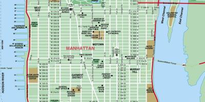 خیابان منهتن نقشه با جزئیات بالا