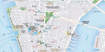 نقشه از پایین منهتن نیویورک