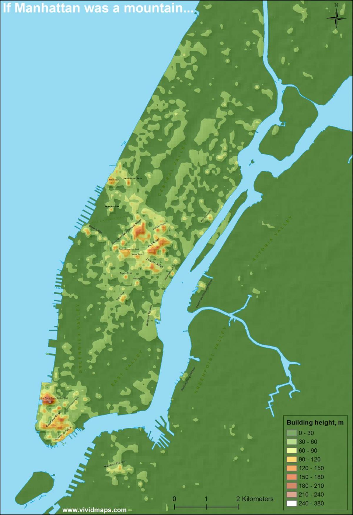 نقشه توپوگرافی منهتن