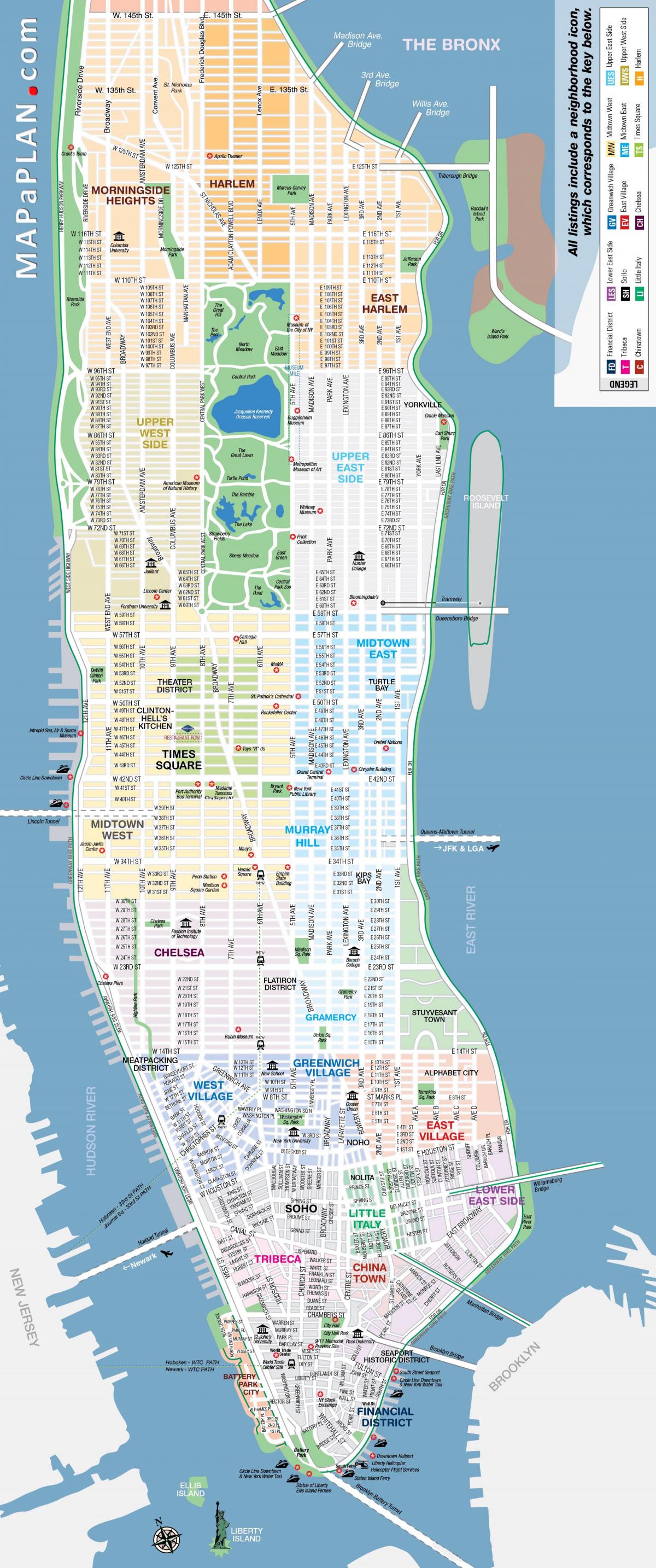 رایگان چاپ نقشه منهتن نیویورک