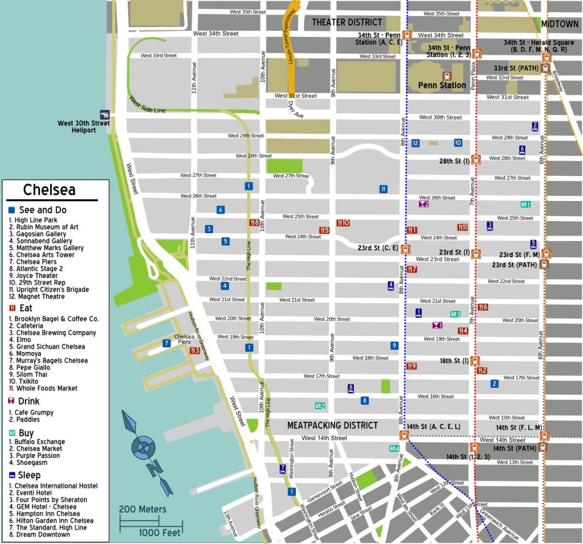 نقشه از چلسی منهتن
