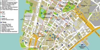 نقشه از مرکز شهر منهتن نیویورک