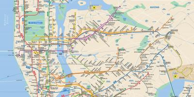 خیابان منهتن نقشه با مترو متوقف می شود