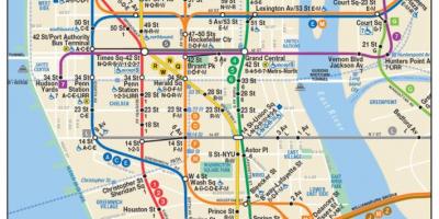 نقشه از پایین منهتن مترو