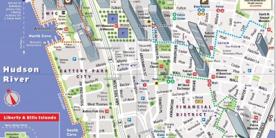 پایین منهتن نقشه سیاحتی و گردشگری